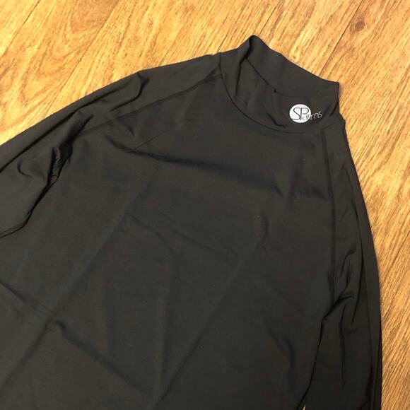 SParms Men’s Black High Neck Long Sleeve Sun Protection Body Warm Top Size XL - Picture 7 of 13